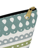 Ribbon Candy Accessory Pouch w T-bottom in Aqua